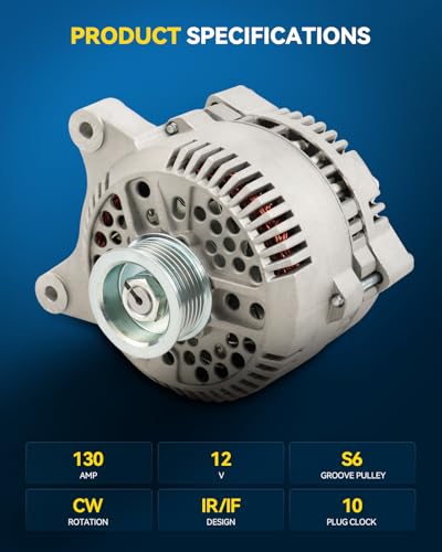 PHILTOP 130Amp Alternator Replacement 7764N-6G for Ford,2004-2008 E-250 - size: 7764N-6G