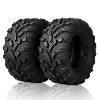 TUFFIOM Set of 2 ATV UTV Tires, 25x11.00-12/6PR All-Terrain Mud Tires with Directional Tread, Drainage, Strong Srip and Snow-breaking for Rainy/Snowy Areas, Tubeless Trail Tire - size: 25x11.00-12 (2 pack)