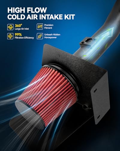 PHILTOP Cold Air Intake Kit for Silverado/Sierra 1500 1999-2006 4.3L, Silverado 2500 HD 2001-2006 6.0L, Tahoe 2000-2006 5.3L (Red) - color: Red, size: 2000-2006 Chevy Tahoe