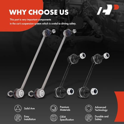 A-Premium Front & Rear Sway Bar Link Stabilizer Bar End Link Kit