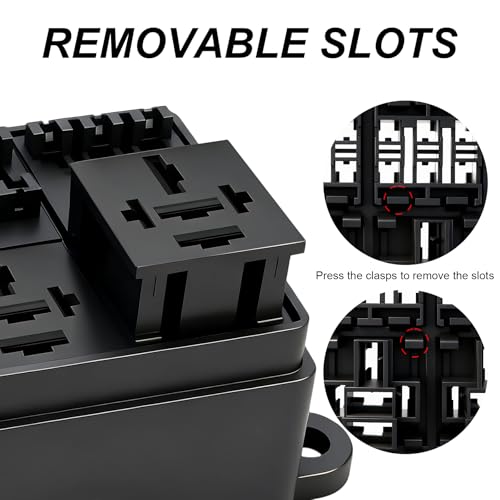 12V 9 Way Fuse Relay Box, 3x4-Pin 80Amp Relays and 9 ATC/ATO Blade Fuse Slots, for Cars Truck Marine Boat Jeep - size: 80A 3 Relay 9 Fuses, style: Box