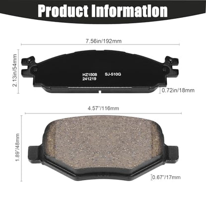 Front & Rear Ceramic Brake Pads Set for Ford Explorer/Flex/Taurus & Lincoln MKS/MKT [Excluding Heavy Duty Brakes] - style: HZ1508+HZ1377