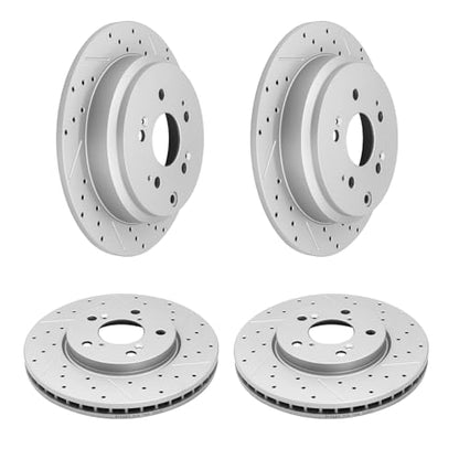 Drilled and Slotted Front and Rear Brake Rotor for Honda Odyssey 2005 2006 2007 2008 2009 2010