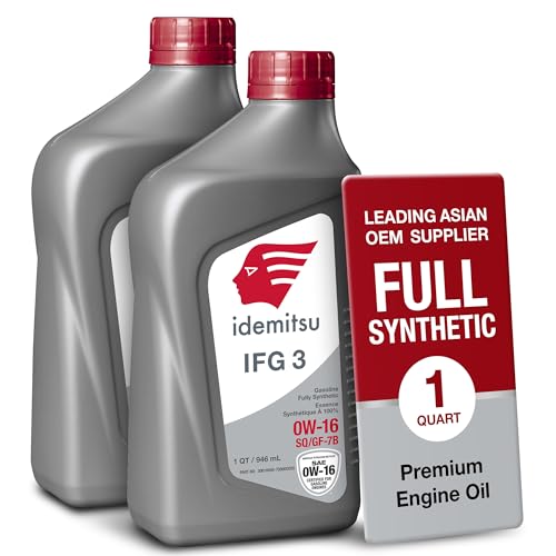Idemitsu IFG3 0W-16 SP/GF-7B Full Synthetic Motor Oil – 1 Qt, 2 Pack - size: 1 Quart, style: 2 Pack