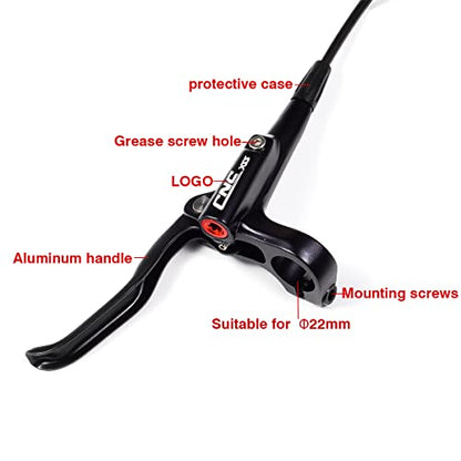 CNC MTB Hydraulic Disc Brake Set，Mountain Bike Hydraulic Disc Brakes Right Front 800mm Left Rear 1450mm Hydraulic Brake，Black - color: Set-Black