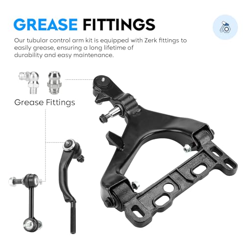 Front Lower & Upper Control Arm w/Ball Joint for Buick Rainier Chevy Trailblazer GMC Envoy Isuzu Ascender 04-07, SAAB 9-7X 05-07, Driver & Passenger Side, 10Pcs Suspension Kit K620467 K620468 K640294