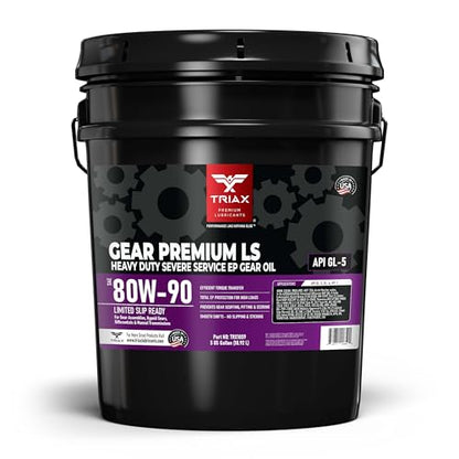 TRIAX Gear Premium LS 80W-90, GL-5 Limited Slip Ready, Manual Transmissions, Hypoid Gear Systems, Differentials, NATO Military Approved, Widest OEM Specification Range (5 Gallon Pail) - size: 5 Gallon
