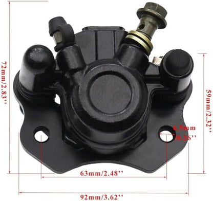 PRO BAT ATV Quad Rear Brake Assembly Master Cylinder Caliper Disc Rotor - color: Black