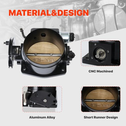 92mm Throttle Body Assembly with TPS IAC - color: black, size: 92mm with TPS IAC