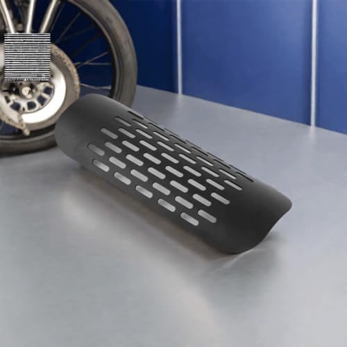 Motorcycle Heat Guard Metal Exhaust Durability Ventilation Hole Muffler Guard Universal Scratch Mar-Proof For Motorcycle(Black)
