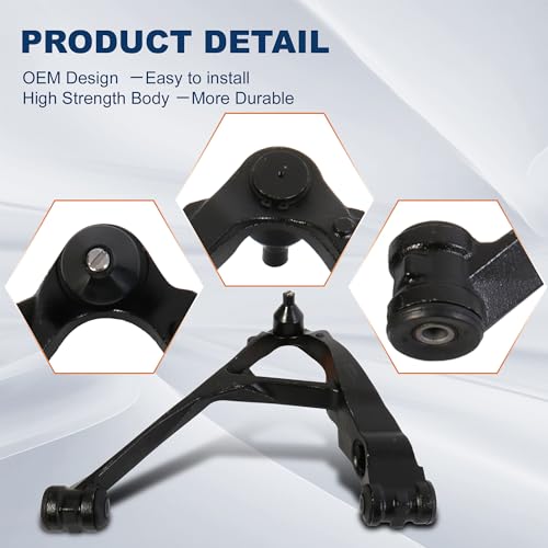 KUIPERAUTO 2PCS Front Lower Control Arm Suspension Kits Compatible with 1999-2006 Chevy Avalanche Silverado Tahoe GMC Yukon Sierra Compatible with 2002-2006 Cadillac Escalade - style: Front Lower 2PCS