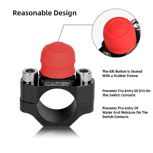 Motorcycle ATV Water Proof Engine Start Stop Kill Switch Button - color: Orange