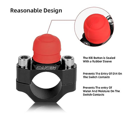 Motorcycle ATV Water Proof Engine Start Stop Kill Switch Button - color: Green