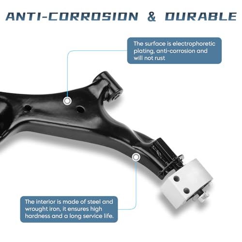 Front Lower Control Arm with Ball Joint for Chevy Equinox 2010-2017, for GMC Terrain 2010 2011 2012 2013 2014 2015 2016 2017 + Stabilizer Sway Bar End Suspension Kit K750188 K750189 4PCS