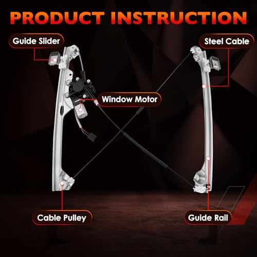 741-442 Front Left Driver Side Power Window Regulator with Motor - size: 741-442