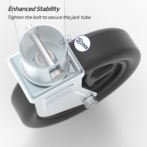 2000lbs 8" Trailer Jack Swivel Caster Replacement with Spoked Wheel - color: Silver