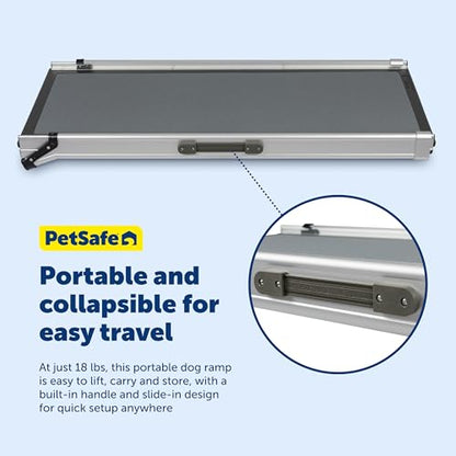 PetSafe Happy Ride Extra Long Telescoping Dog Ramp, Portable Pet Ramp for Cars, Trucks & SUVs with Adjustable Sizing - size: X-Large