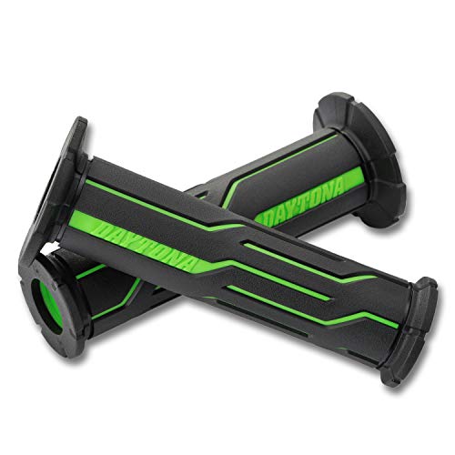 DAYTONA Universal 7/8" Motorcycle Handlebar Grips for Stylish and Comforting Long Rides (Geometric) (Green) - color: Green