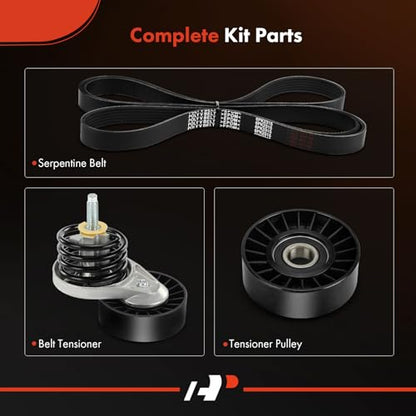 A-Premium Engine Serpentine Belt Drive Kit with Tensioner & Idler Pulley