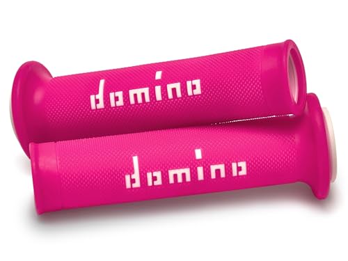 G2 by Domino Moto GP Motorcycle Grips for 7/8" (22mm) Handlebar (Pair) - color: Pink/White