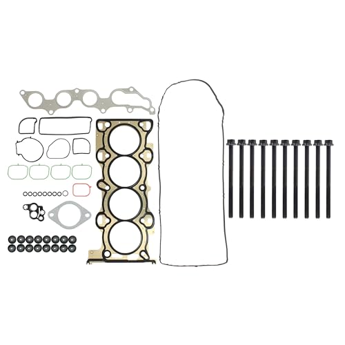 DNJ HGB478 Engine Cylinder Head Gasket Set with Head Bolt Kit, Complete Repair Set for 2006-2013 Mazda 3 5 6 2.0L-2.3L L4 16V DOHC 2000cc