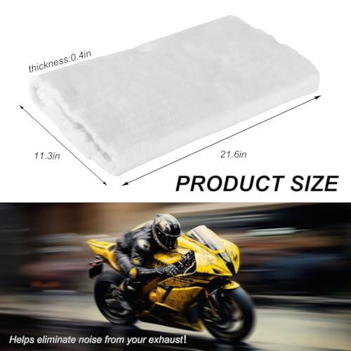 Muffler Mat, Motorcycle Fiberglass Exhaust Muffler Packing Insulation Mat, Exhaust Pipe Wrap Silencer for 2-Stroke 4-Stroke Motorcycle ATV Dirt Bike, Motorcycle Accessories (21.6×13.4×0.34 Inch) - color: 21.6×13.4×0.34 Inch