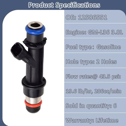 2000-2005 Camaro Impala & Regal 3.8 Fuel Injectors