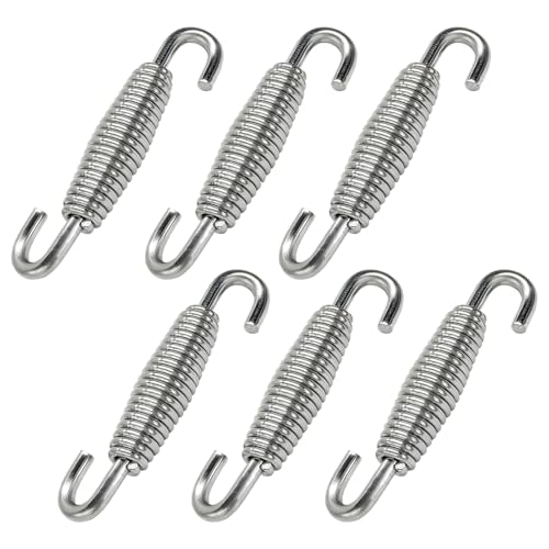 6 PCS Motorcycle Exhaust Muffler Spring, 52.7mm/ 2.07" Reinforced Stainless Steel Muffler Coil Spring Hook, Universal Exhaust Pipe Spring Hooks for Motorcycle ATV Scooter - color: 6 PCS