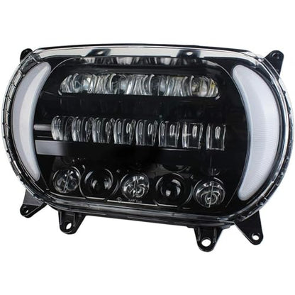 Headlight LED Road Glide Motorcycle, Daytime Running Side Lights for 2015 2016 2017 2018 2019 2020 2021 2022 2023 Headlamp Replacement accessories(Black) - color: Black