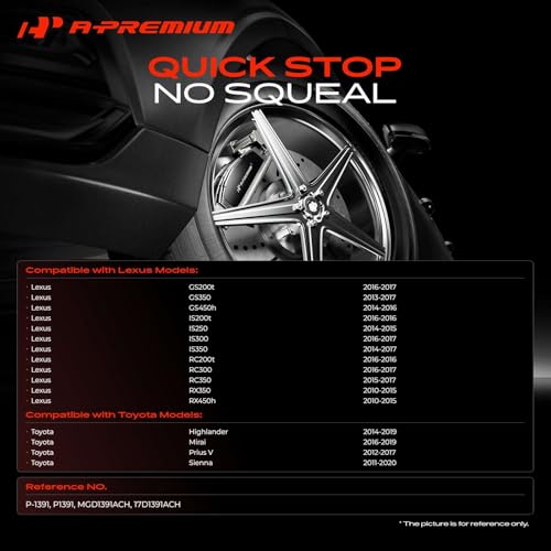 A-Premium Rear Ceramic Brake Pads Compatible with Toyota & Lexus - style: Rear - P1391