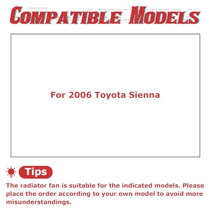 PartsFlow Radiator and Condenser Cooling Fan Assembly - color: For Toyota Sienna