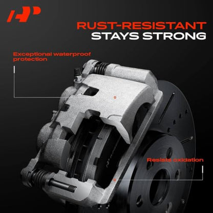 A-Premium Front Left and Right Side Disc Brake Caliper with Bracket - style: Akebono Calipers Front Sides