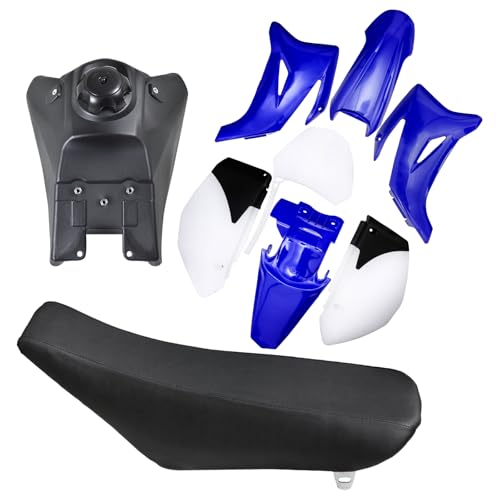 ABS Plastic Fender Fairing Body Work Kit +Seat + Gas Fuel Tank For TTR110 TTR 110 TTR110E Pit Pro SSR170 SDG Motorcycle Pit Dirt Bikes Full Fairing Kit 110cc 140cc 150cc 125cc (Blue) - color: Blue