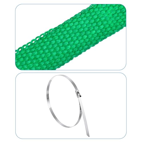MECCANIXITY Fiberglass Exhaust Wrap Tape 1" x 16' Green with 4 Ties - color: Green, size: 1" x 16'