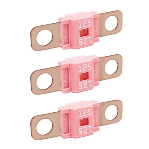 3PCS AMI/Midi Fuse, High Current 125A, Bolt-on Fuse Universal for Cars, Trucks, Construction Vehicles, Agricultural Machinery, Caravans, Passenger Cars, Electrocar Golf Cartt (125A) - color: 125A