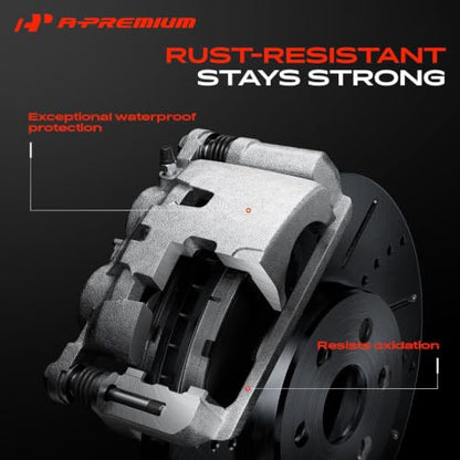A-Premium Front Right Passenger Disc Brake Caliper with Bracket - style: #18-B4918A