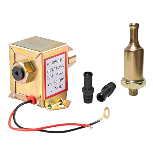Electric Fuel Pump, 12 V 3-6 PSI Self Priming Auto Gas Diesel Fuel Pump with Mounting Hardware, Heavy Duty In-Line In-Tank Fuels Pumps for Gasoline or Diesel Engine EP014