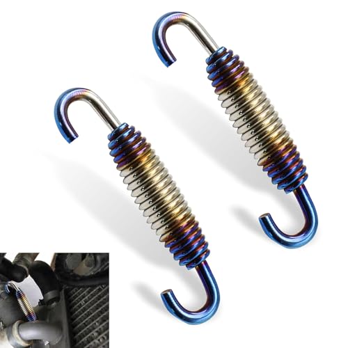 2 PCS Motorcycle Exhaust Pipe Spring, 40 mm-60 mm Stainless Steel Spring Hooks, Motorcycle Exhaust Muffler Springs, Universal for Motorbike Scooter ATV