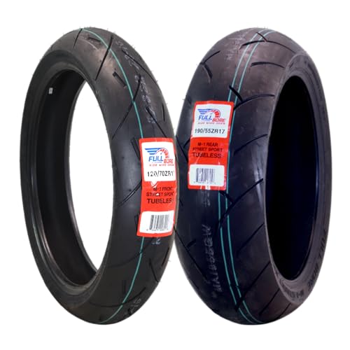 FULL BORE M1 전면 후면 오토바이 타이어 세트 120/70ZR17 190/55ZR17 2팩 - size: 120/70ZR17/ 190/55ZR17