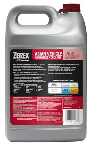 Zerex Asian Vehicle Red Silicate and Borate Free 50/50 Prediluted Ready-to-Use Antifreeze/Coolant 1 GA - size: 1 Gallon