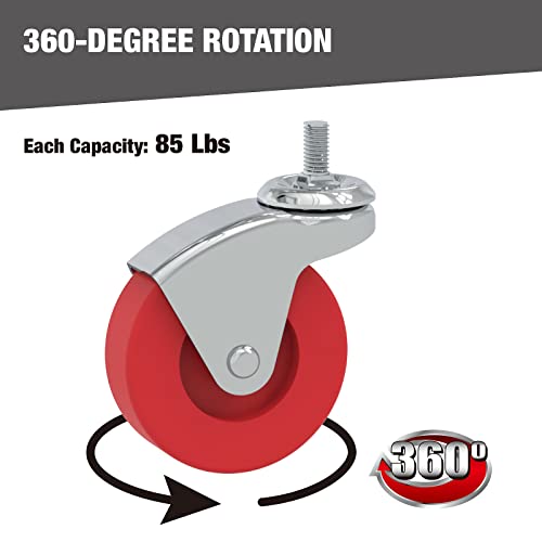 BIG RED 2 Pack 2.5" Swivel Caster Wheel for Creeper Service Utility Cart Stool Post Mount, TR6551 - style: Replacement Swivel Wheels