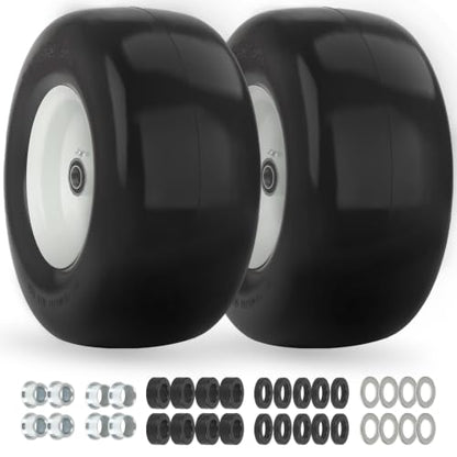 GICOOL 13x6.50-6 Flat Free Front Tire and Wheel for Zero Turn Mower, 2PK - size: 13x6.50-6 Flat-free Tire - 2 Pack