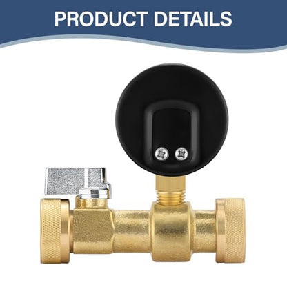 MEASUREMAN Air Over Water Test Kit, 2” Dial, 0-300 PSI, 1/4” NPT Top Mount with 3/4” Female Hose Connection for Leak Detection and Pressure Testing - size: 0-300 PSI