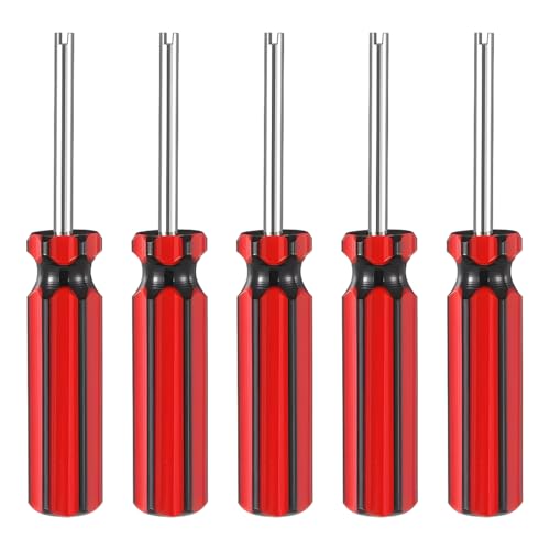 5PCS Car Tire Valve Stem Removal Tool, Vehicle Single Head Valve Core Remover, Automotive Tire Core Repair Installation Tool Accessories, Universal for Motorcycle Truck Bike