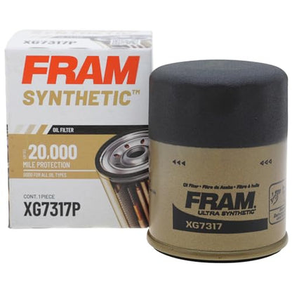 FRAM Synthetic XG7317P 20K Mile Change Automotive Replacement Engine Oil Filter for Synthetic Oil Changes, Premium Vehicle Engine Protection Oil Filter for Select Vehicle Model Years - style: Ultra Synthetic