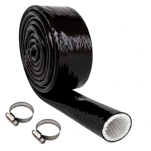 1 Inch (25mm) ID Heat Shield Automotive Fire Sleeve, Black, 3.28FT - color: Black, size: 1 Inch (25mm) ID x 3.28FT