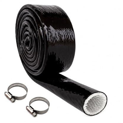 1/2 Inch (12.5mm) ID Heat Shield Automotive Fire Sleeve, Black, 5FT - color: Black, size: 1/2 Inch (12.5mm) ID x 5FT