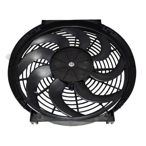 A-Team Performance 110011 Universal Electric Radiator Fan - 2400 CFM High-Output Radiator Fan - Reversible Push/Pull Operation for Automotive Use - 14 in, 12V, Pack of 1