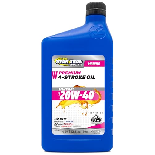 STAR BRITE 20W40 Mineral 4-Stroke Marine Engine Oil - size: 32 OZ, style: 20W-40
