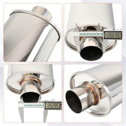 2.5'' Inch Ultra Quiet Exhaust Resonator,Performance Muffler Resonator 2.5" Inlet 2.5" Outlet 14" Overall Length T304 Stainless Steel Universal Fitment - size: 2.5''Inch